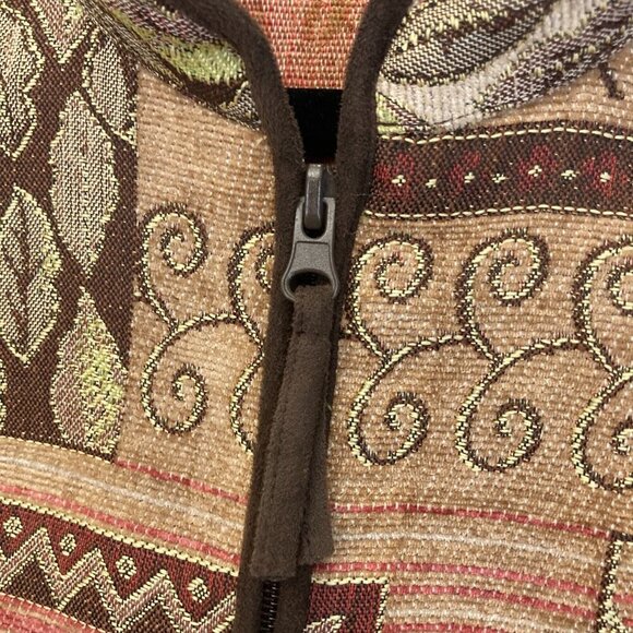 Alfred Dunner Southwestern Tapestry Zip Up Vest Womens 16W Nature Forest Color - Picture 8 of 11